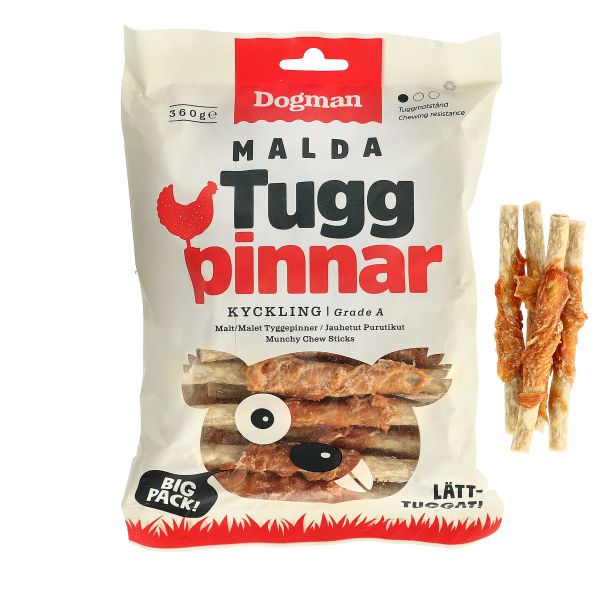 Dogman Munchy tyggepinde med kylling, 30-pak