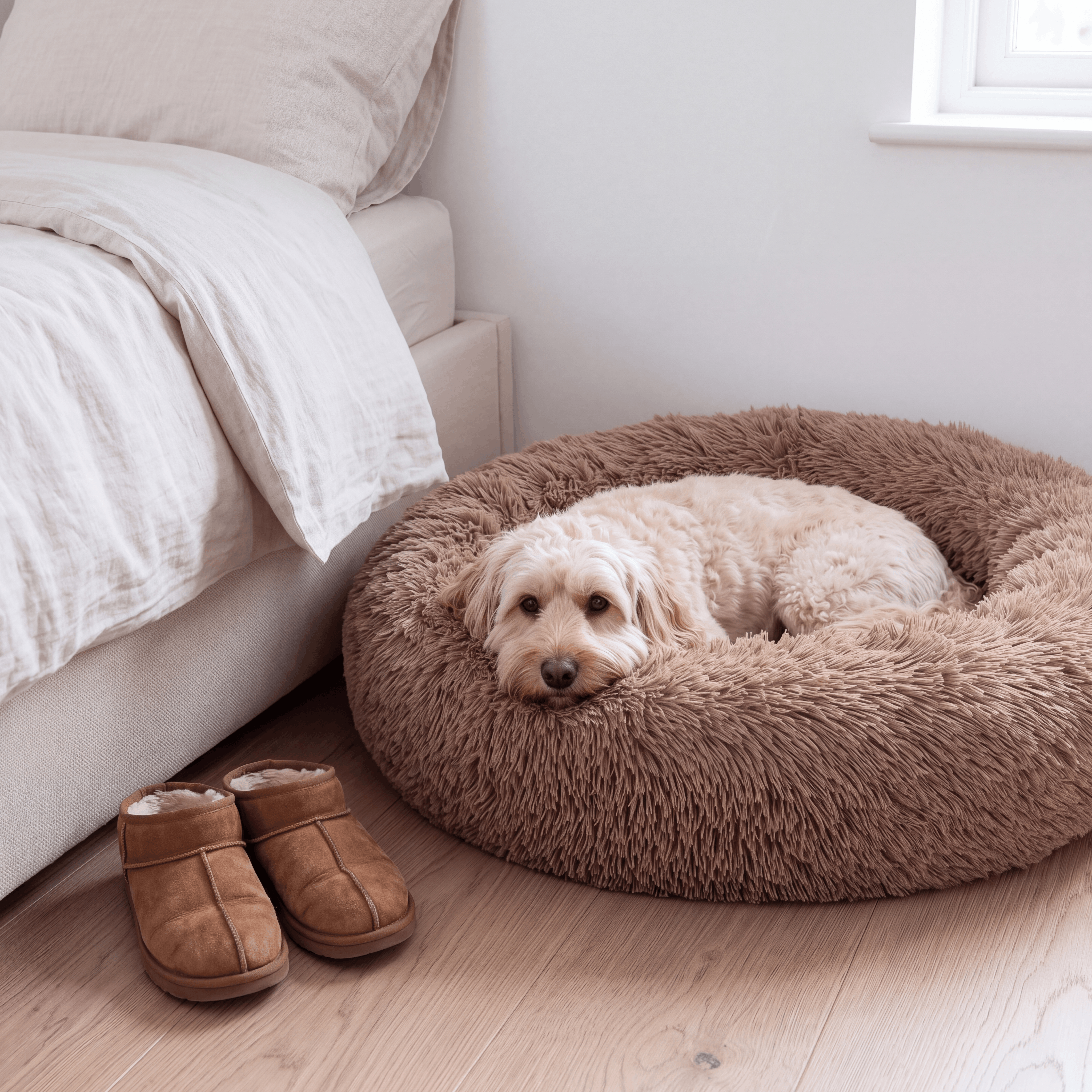 Beroligende donut hundeseng - Totteland.dk