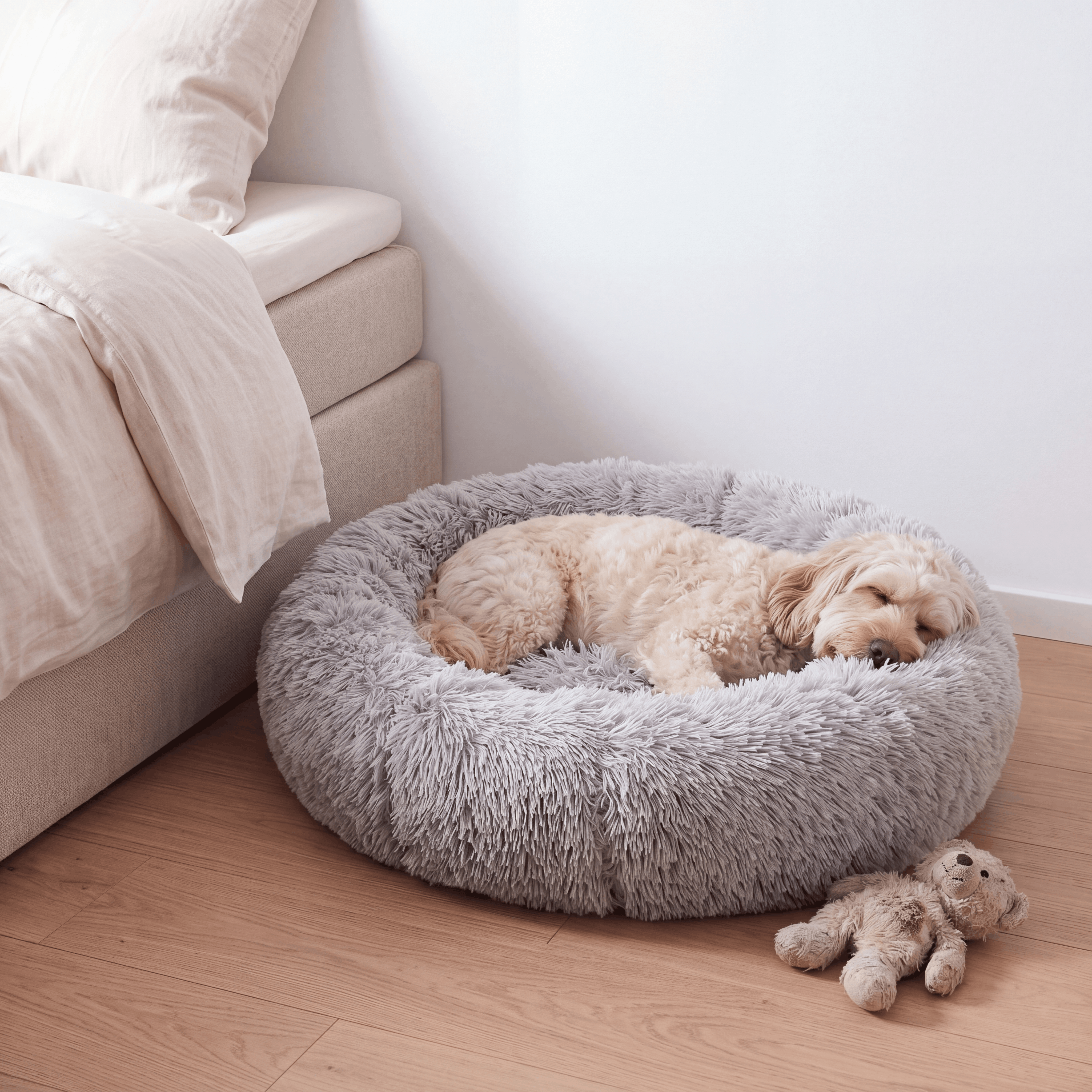 Beroligende donut hundeseng - Totteland.dk