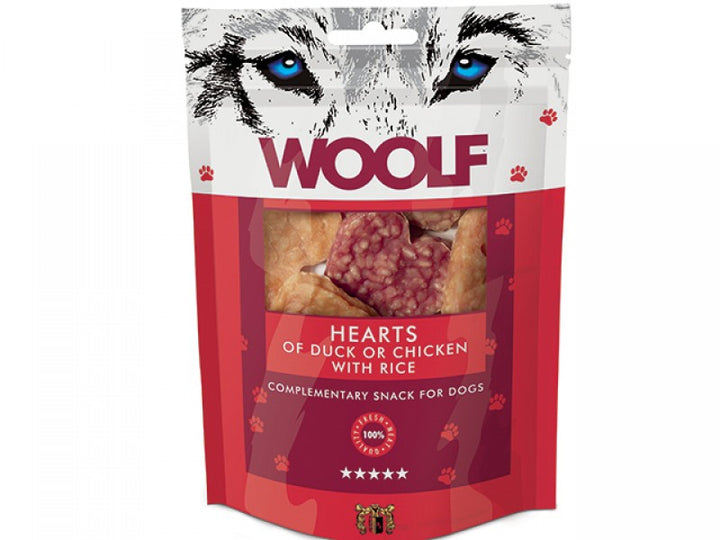 Woolf Hearts of Duck or Chicken with Rice 100g - Totteland.dk