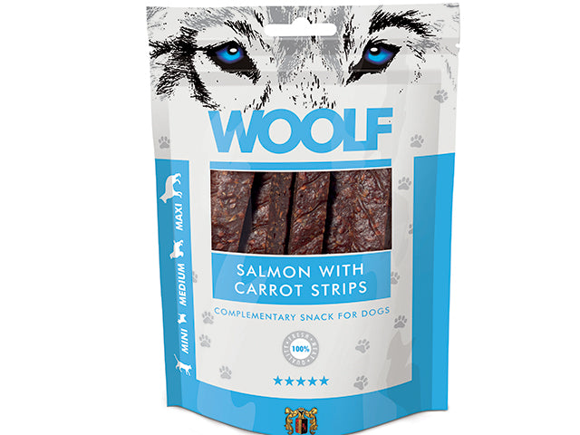 Woolf Salmon with Carrots Strips 100g - Totteland.dk