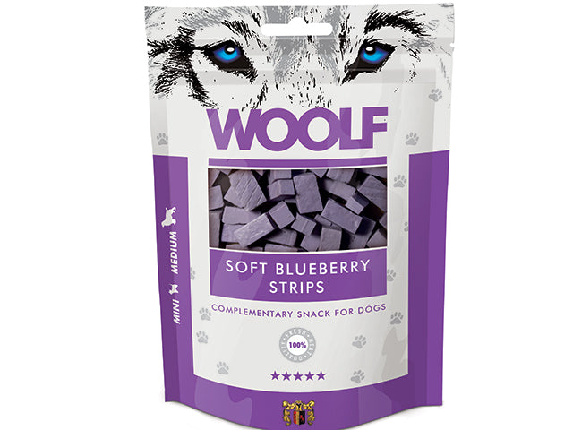 Woolf Soft Blueberry Strips 100g - Totteland.dk