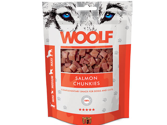Woolf Salmon Chunkies 100g - Totteland.dk