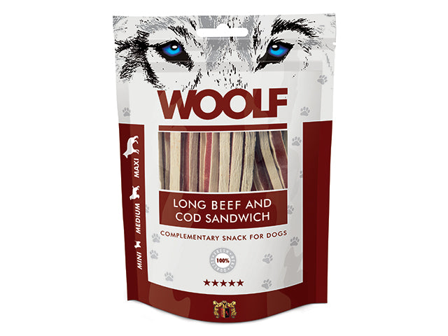 Woolf Long Beef & Cod Sandwich 100g - Totteland.dk
