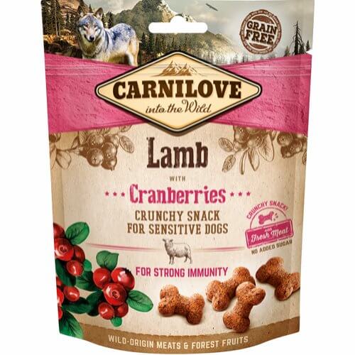 Carnilover crunchy snacks, Lam & Tranebær 200g - Totteland.dk