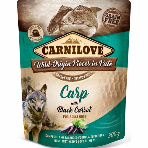 carnilove pouch pate carp with black carrot 300 g - Totteland.dk